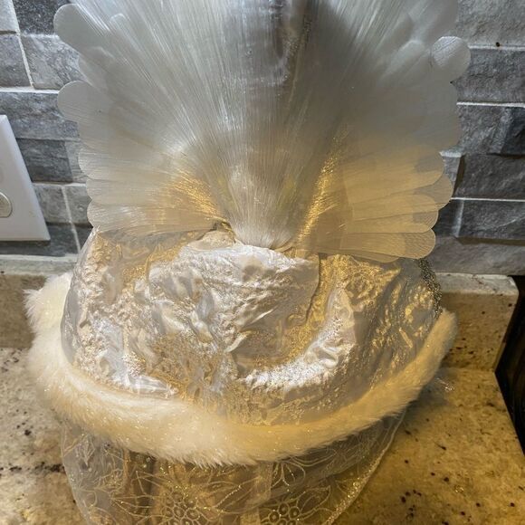 Vintage 16” Dark Skin Angel In White Tree Topper/ Figurine ( See Description)‎ - Picture 5 of 6